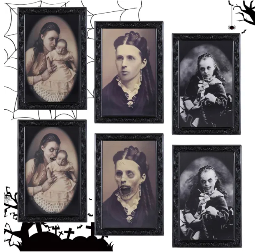 Halloween Decoration 3D Changing Face Moving Picture Frame